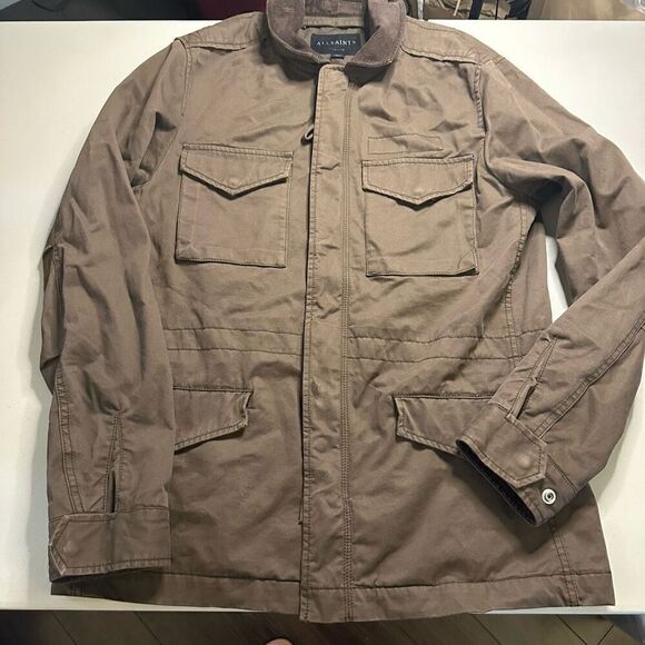 All Saints Brown utility jacket corduroy neck medium - Picture 1 of 8